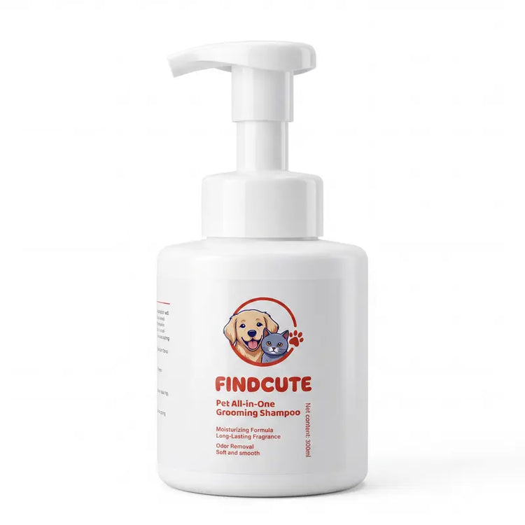 FINDCUTE All-In-1 Pet Shampoo for Dogs & Cats - Gentle Fermented Amino Acid Formula, Deep Cleaning, Long-Lasting Scent, Puppy Shampoo, 300Ml