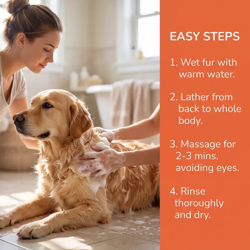 FINDCUTE All-In-1 Pet Shampoo for Dogs & Cats - Gentle Fermented Amino Acid Formula, Deep Cleaning, Long-Lasting Scent, Puppy Shampoo, 300Ml
