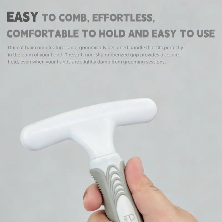 Pet Deshedding Slicker Brush with Rubber Paw Print Ergo Handle - Stainless Steel-Rubber Universal Grooming Tool for Dogs & Cats, Detangles Fur, Removes Floating Strands, Gentle Clean for All Coat Lengths, Moisturizing Deodorant Hair Care Supply