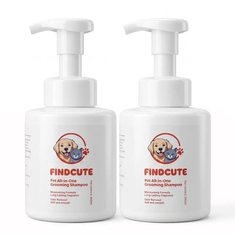 FINDCUTE All-In-1 Pet Shampoo for Dogs & Cats - Gentle Fermented Amino Acid Formula, Deep Cleaning, Long-Lasting Scent, Puppy Shampoo, 300Ml
