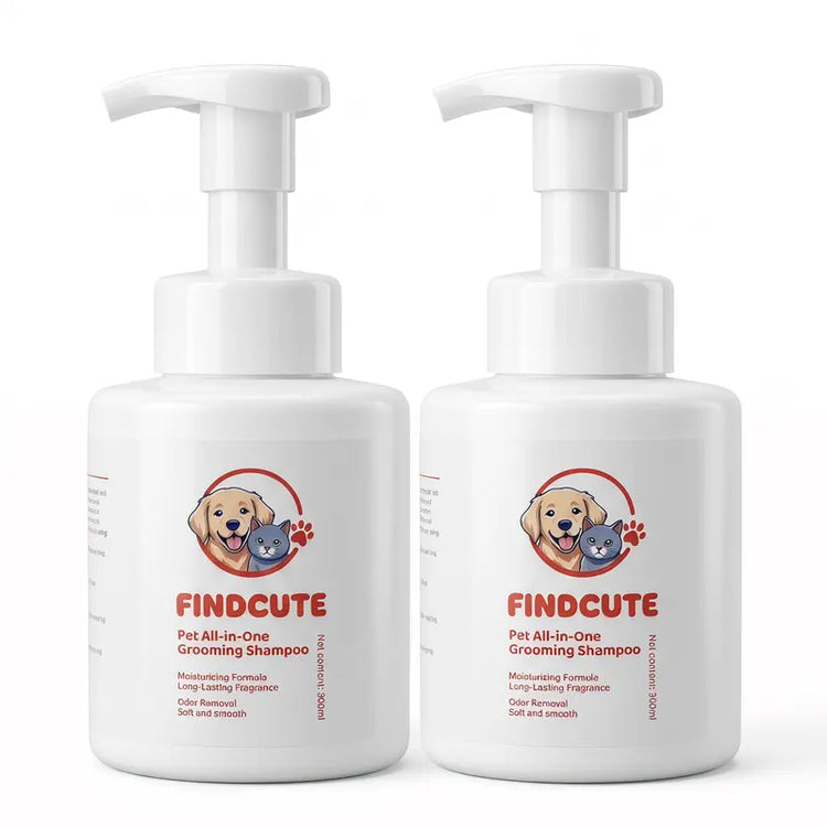 FINDCUTE All-In-1 Pet Shampoo for Dogs & Cats - Gentle Fermented Amino Acid Formula, Deep Cleaning, Long-Lasting Scent, Puppy Shampoo, 300Ml